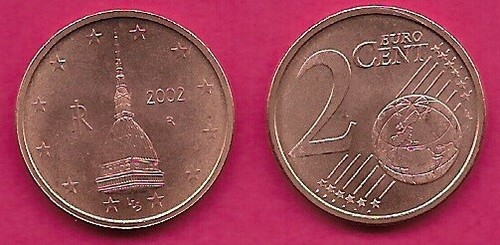 Italy euro cent 2002r unc - 2,