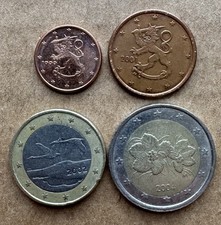 LOTTO 4 MONETE FINLANDIA EURO